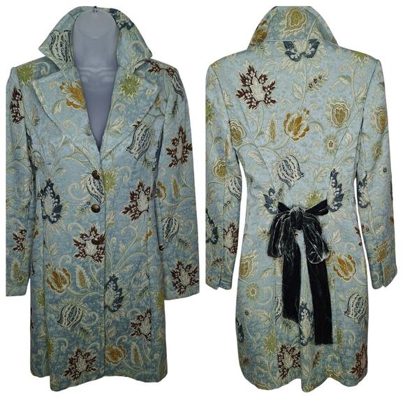 CAbi Jackets & Blazers - Cabi Frock Dressy Coat Guinevere Floral Jacobean Tapestry 0 Velvet Fairy Regency